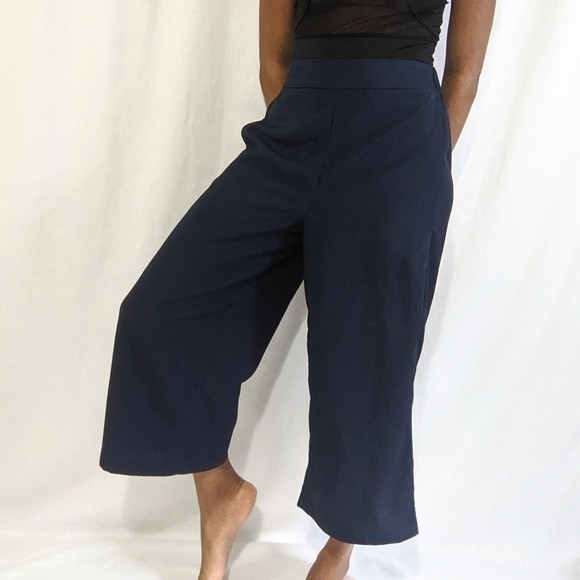 Madewell Pants - Madewell Huston Pull-On Crop Pants Navy High Rise